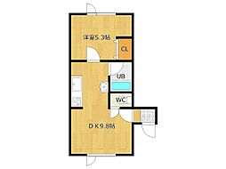 花北斗 1DKの間取図画像