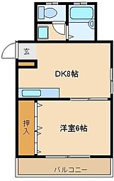 ＭＫハウス 1階1DKの間取り