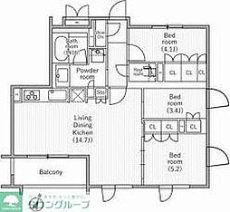 nidoSAKURAGAOKA 3階3LDKの間取り
