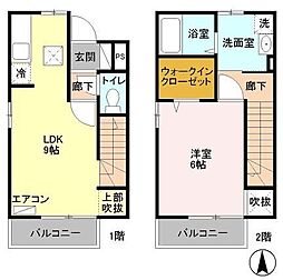 クアルテート 1階1LDKの間取り