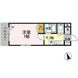 ヒルズ吉祥寺 1階1Kの間取り