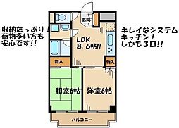 ウィステリア仙川 4階2DKの間取り