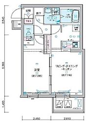 ジェノヴィア桜上水スカイガーデン 4階1DKの間取り