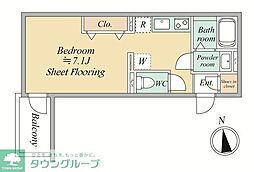 ＭＯＣＸＩＯＮ　ＫＹＯＤＯ 2階1Kの間取り