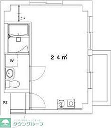 第2アベニューハウス 3階ワンルームの間取り