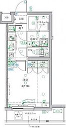 クレヴィスタ祖師ヶ谷大蔵 4階1Kの間取り
