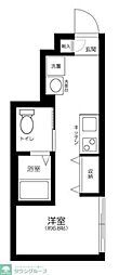 ソルナクレイシア吉祥寺本町 1階ワンルームの間取り