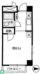 メゾンエスポワール 4階1Kの間取り