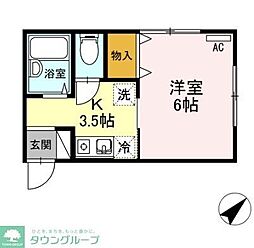 ハイムおもだか 1階1Kの間取り