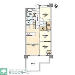 セレステラス調布ケ丘 5階3LDKの間取り