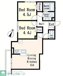 Camino de Sakura 2階2LDKの間取り