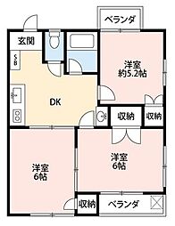 ヴィラアライ成城 1階3DKの間取り