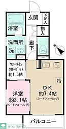 ウィステリア高井戸 1階1LDKの間取り