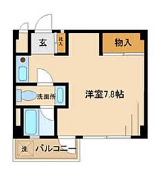 ＫＹビル 2階1Kの間取り