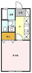 アヴェニュー 1Kの間取図画像