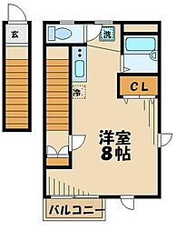 カーサヴェルデ ワンルームの間取図画像