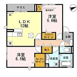 アンダンテ 2LDKの間取図画像