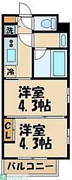 ガーラ・アヴェニュー調布 2Kの間取図画像