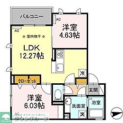 ポンテアルタ 2LDKの間取図画像