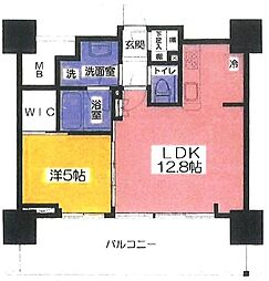 セントラルレジデンス調布 1LDKの間取図画像