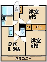 ハイツ・プレントリー 2DKの間取図画像