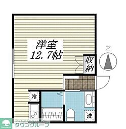 ラピス上北沢2 ワンルームの間取図画像