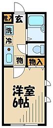 ソレイユ仙川 1Kの間取図画像