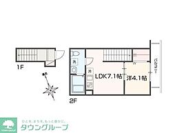メルラス和泉多摩川 1LDKの間取図画像