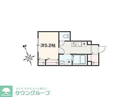 メルラス和泉多摩川 1Kの間取図画像