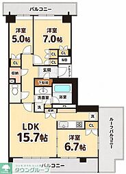 パークホームズ千歳烏山ヴィステージ 3LDKの間取図画像