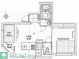 ラフィネ調布 1LDKの間取図画像