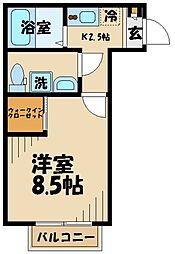 シエスタ東府中 1Kの間取図画像