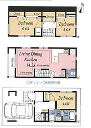千鳥町戸建て 3LDKの間取り