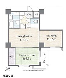ライオンズプラザ花小金井 2DKの間取図画像