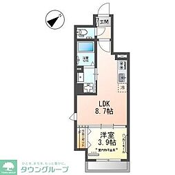 ピーニャ市川 3階1LDKの間取り