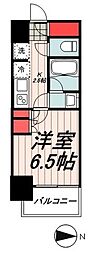 パークアクシス木場 6階1Kの間取り