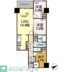 サンジョイアゼロ 7階2SLDKの間取り