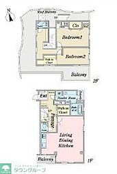品川ハイツ 5階2LDKの間取り