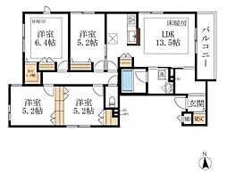 マリンハイツ北 2階4LDKの間取り