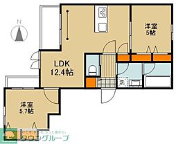 ヘーベルメゾン西葛西　Ｅ 2階2LDKの間取り