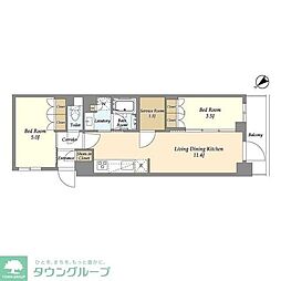 グランカーサ瑞江 3階2SLDKの間取り