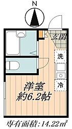 エスポワール 3階ワンルームの間取り