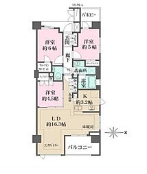 ザ・パークハウス東陽町翠賓閣 2階3LDKの間取り