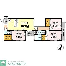 セレスティア西瑞江 203 2階3LDKの間取り