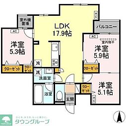 MOCRAFT中葛西 2階3LDKの間取り
