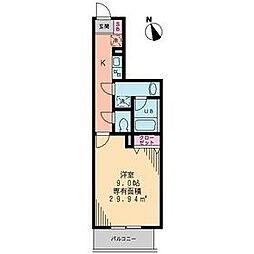 Ｔ’ｓ　Ｇａｒｄｅｎ　葛西 4階1Kの間取り