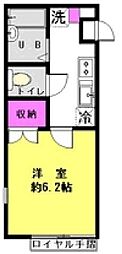 アムール 2階1Kの間取り