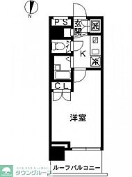 スカイコート東京ベイ東雲 4階1Kの間取り