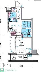 ジェノヴィア押上スカイガーデン 10階1Kの間取り
