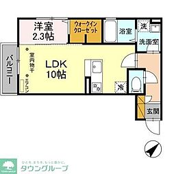 コンフォートｎ．妙典 2階1LDKの間取り